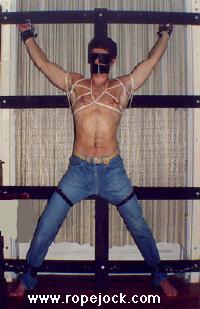 Tied guy with chest rope harness